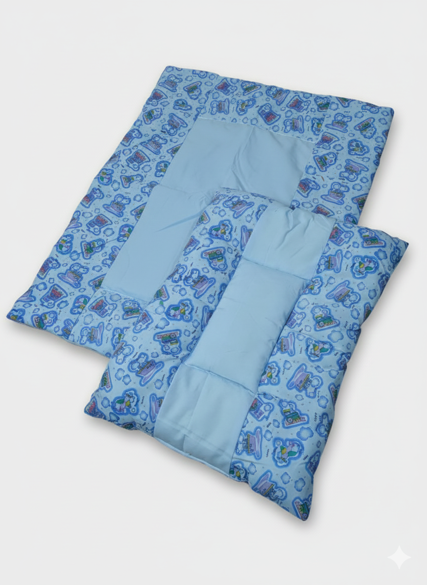 Cozy Car Print Blue Baby Bed (8 Pieces)