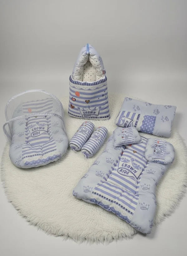Premium Crown Blue Baby Bed