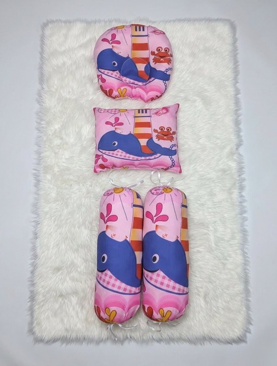 Ocean Pink Baby Bed 8 pcs