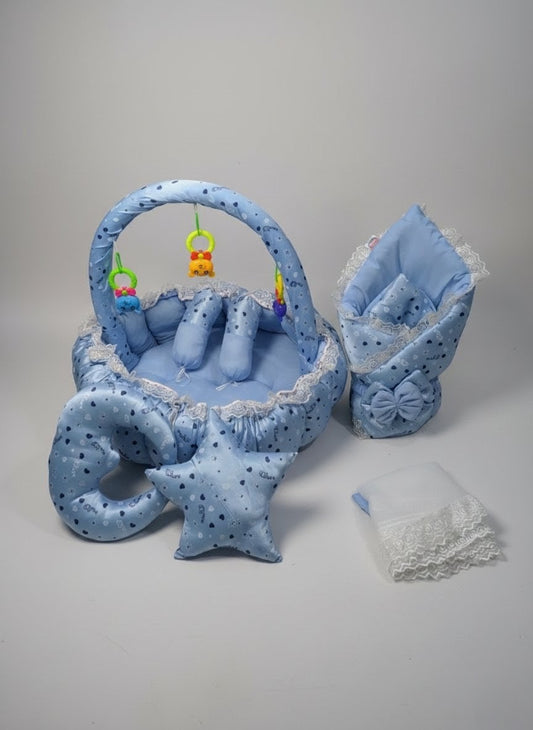 Sky Blue Baby Bed Set (11 pieces )