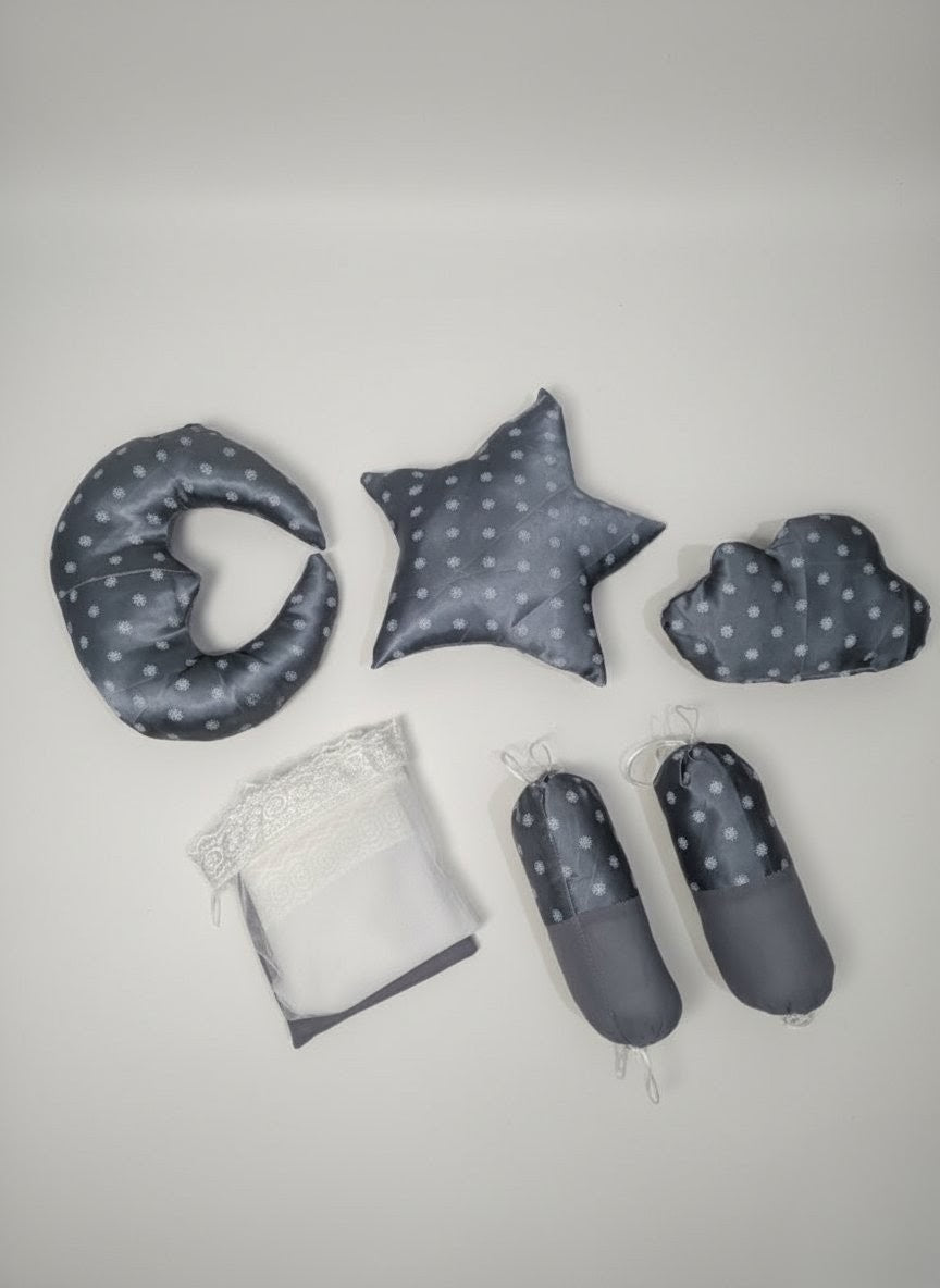 Celestial Grey Baby Bed Set ( 11 Pieces )