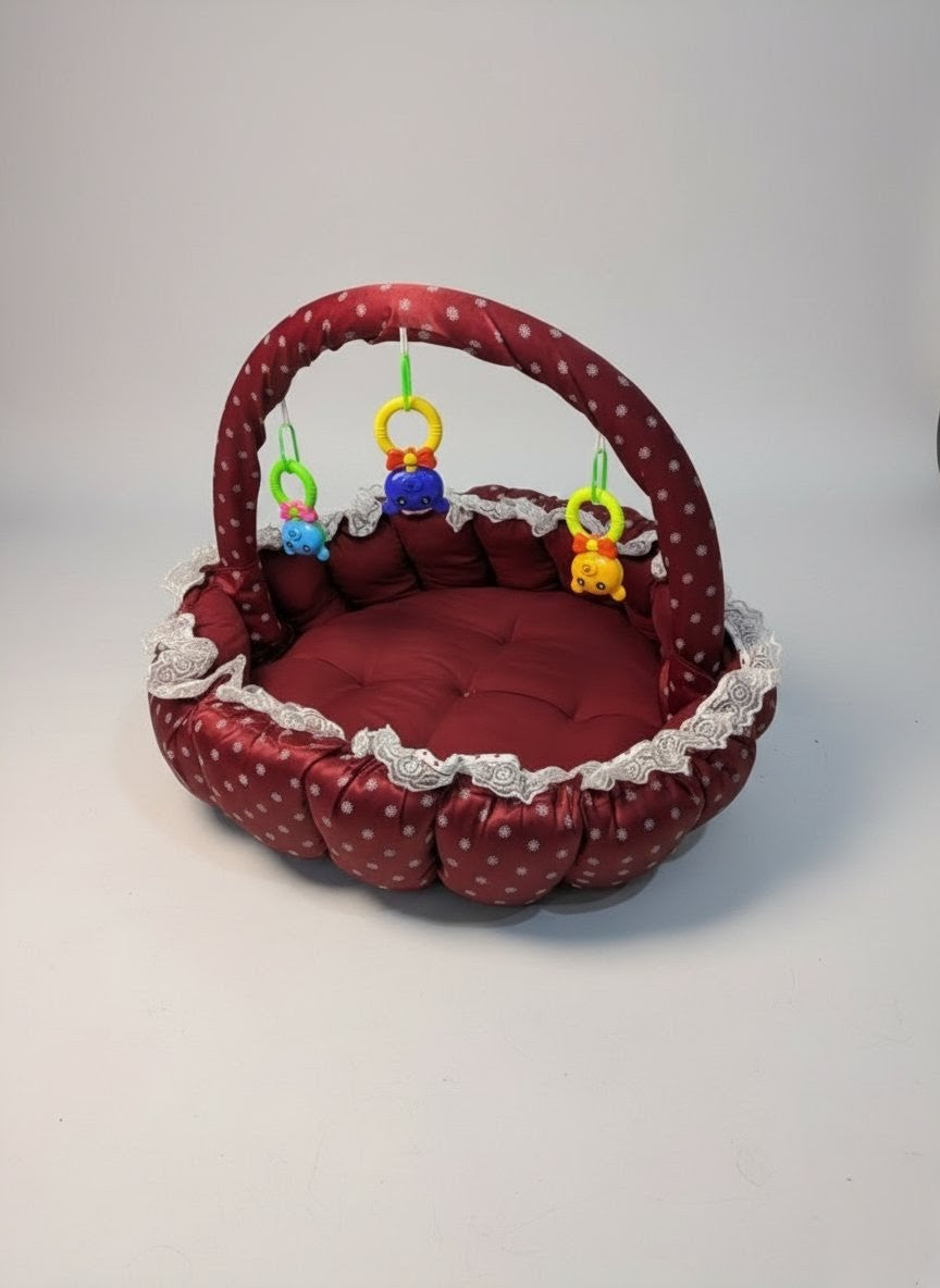 Celestial Maroon Baby Bed Set ( 11 Pieces )