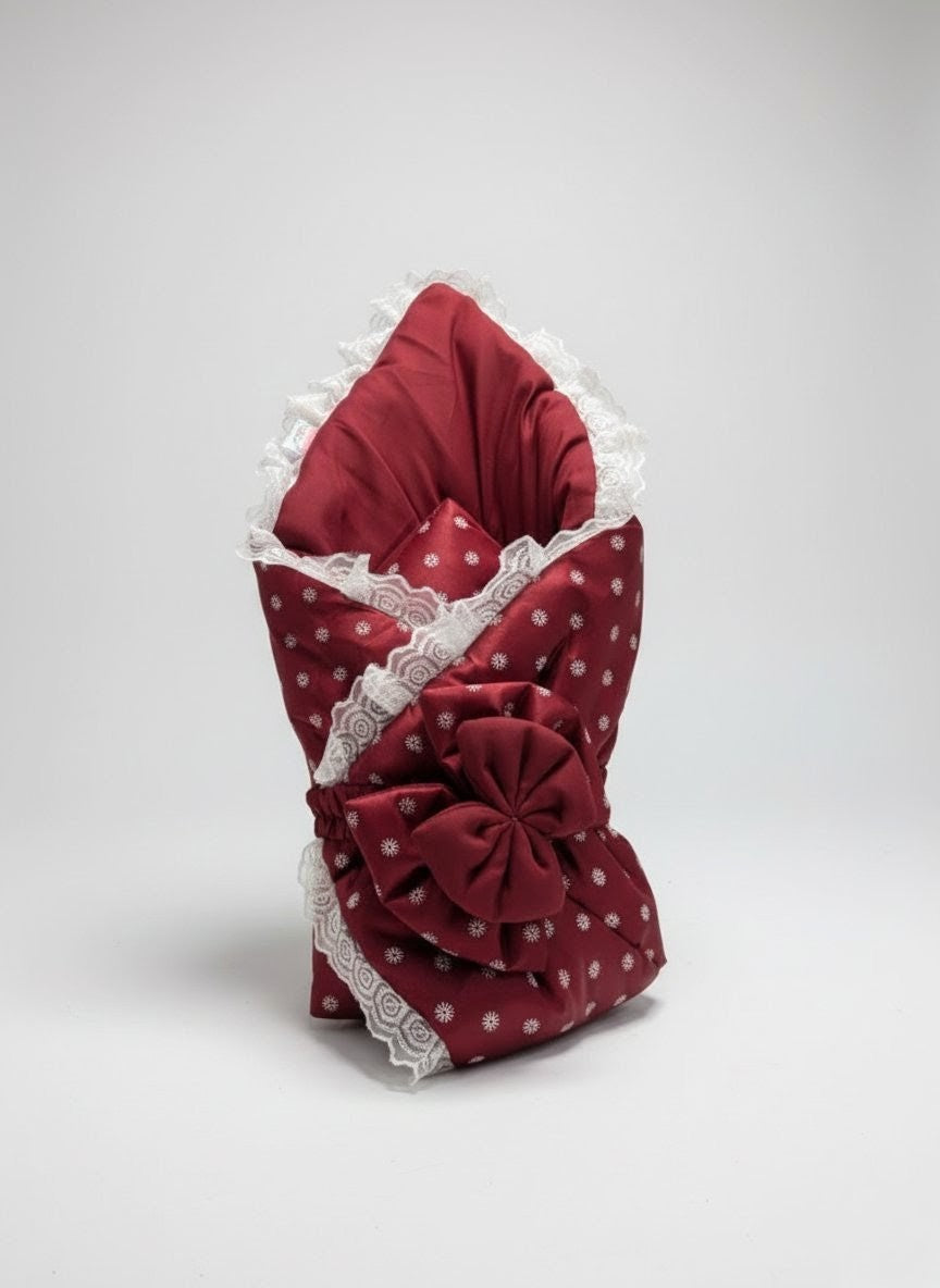 Celestial Maroon Baby Bed Set ( 11 Pieces )