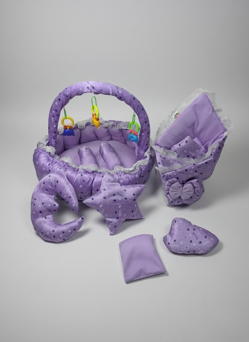 Cute Purple Baby Bed Set (11 pieces )