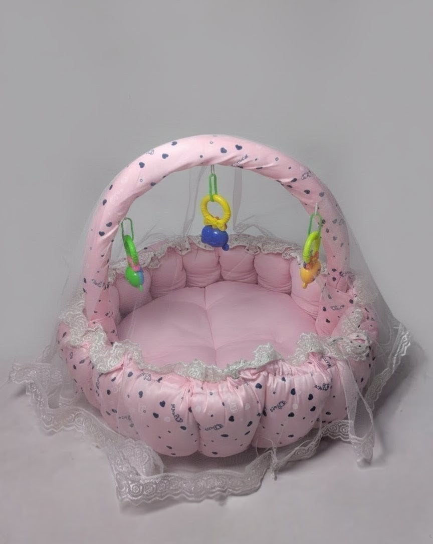 Celestial Pink Baby Bed ( 11 Pieces )