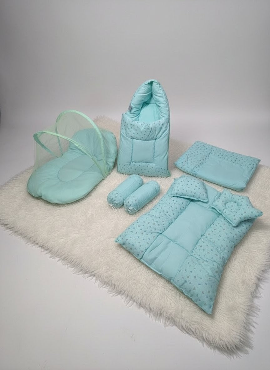 Premium Alphabet Print Baby Bed (8 Pieces)