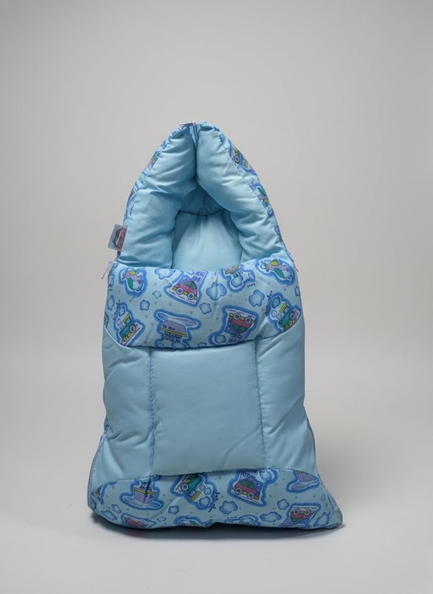 Cozy Car Print Blue Baby Bed (8 Pieces)