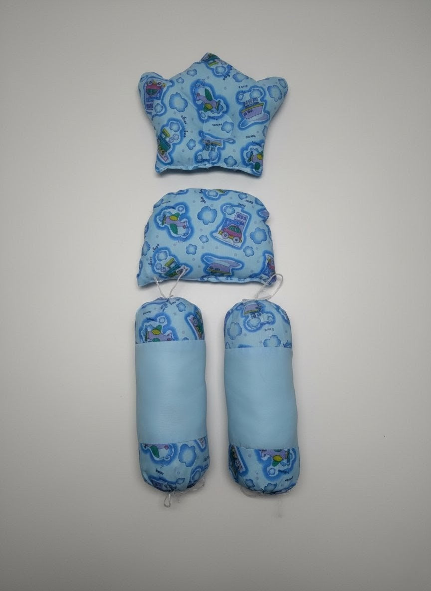 Cozy Car Print Blue Baby Bed (8 Pieces)