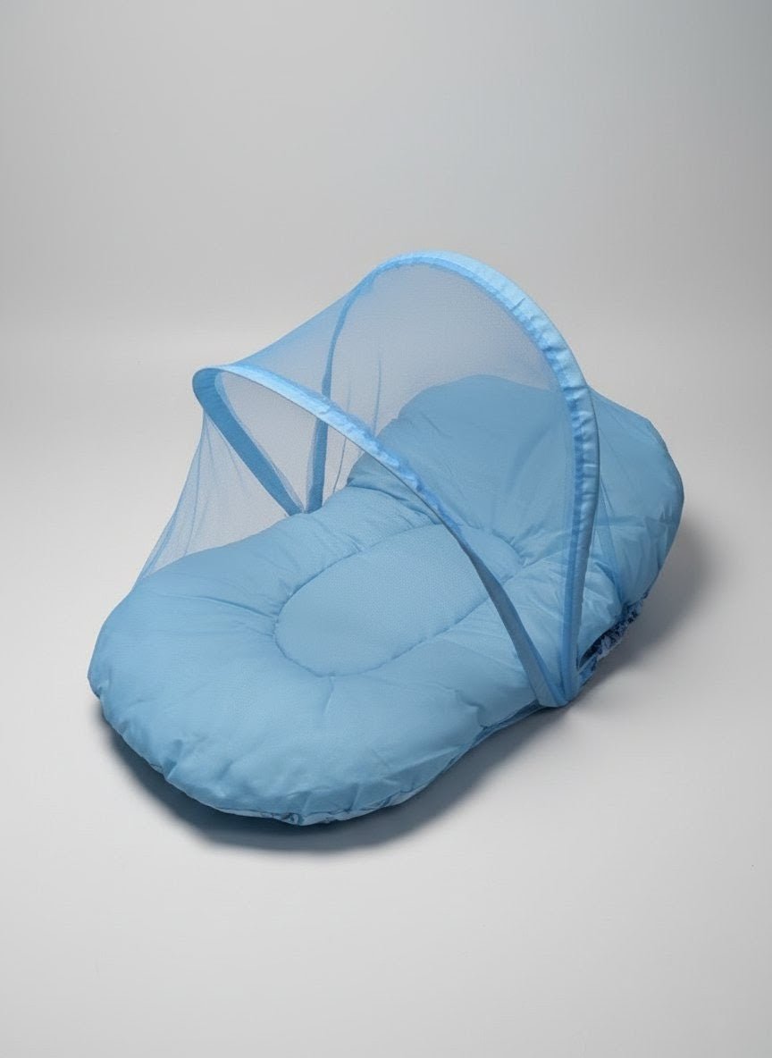 Cozy Car Print Blue Baby Bed (8 Pieces)