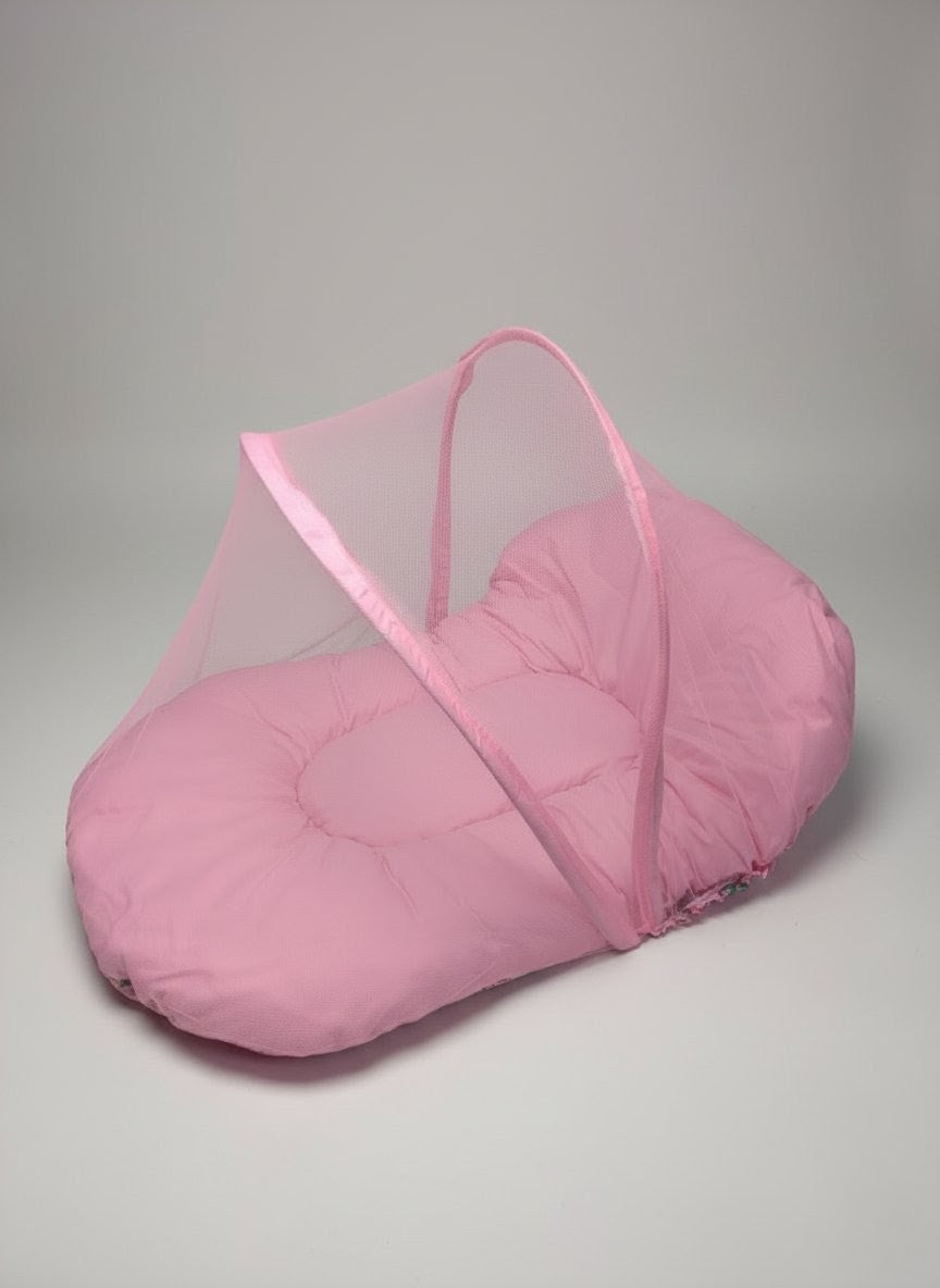 Cozy Car Print Pink Baby Bed (8 Pieces)