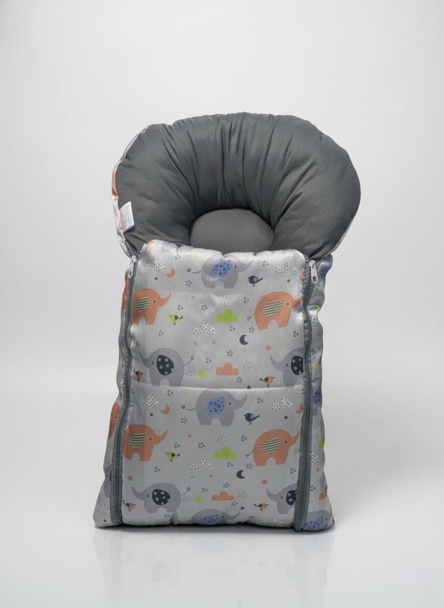 Cute Elephant Digital Print Baby Bed (8 Pieces)