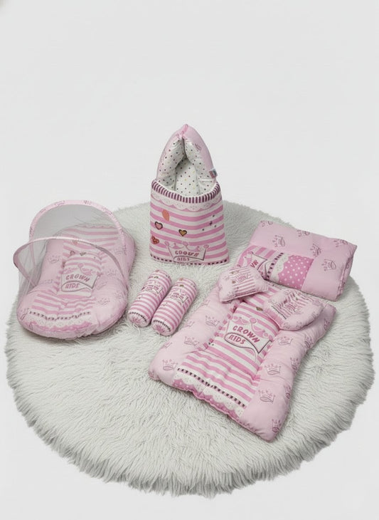 Crown Print Baby Bed 8 Pcs