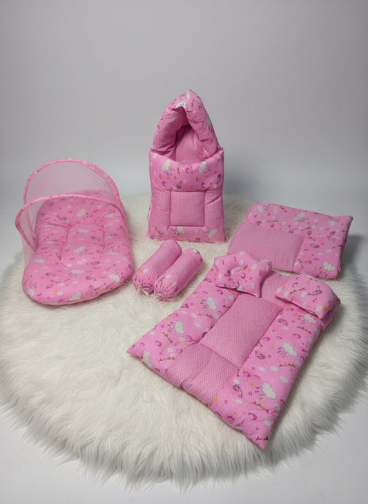 Pink Cloud Dream Baby Bed ( 8 Pieces )
