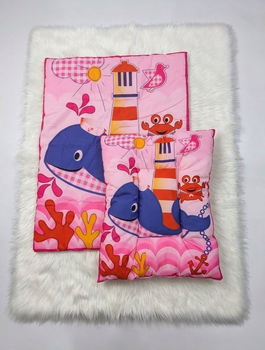 Ocean Pink Baby Bed 8 pcs
