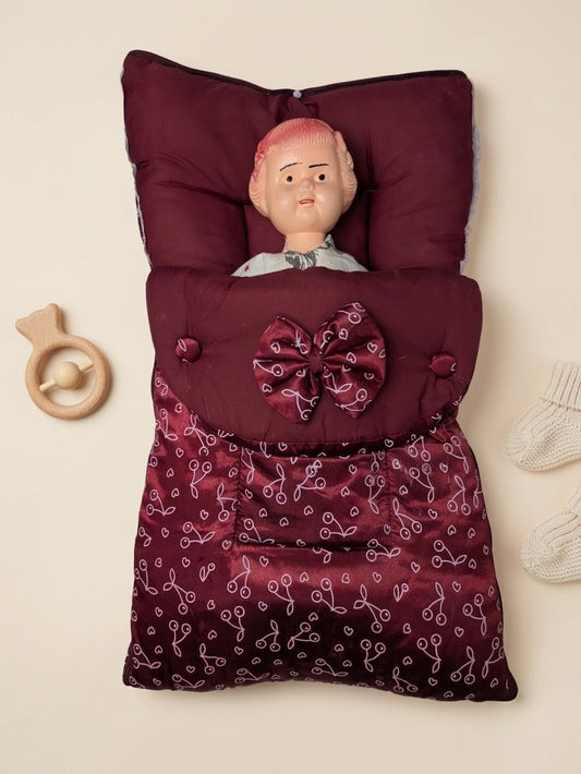 Cute Maroon Bow Baby Carry Nest