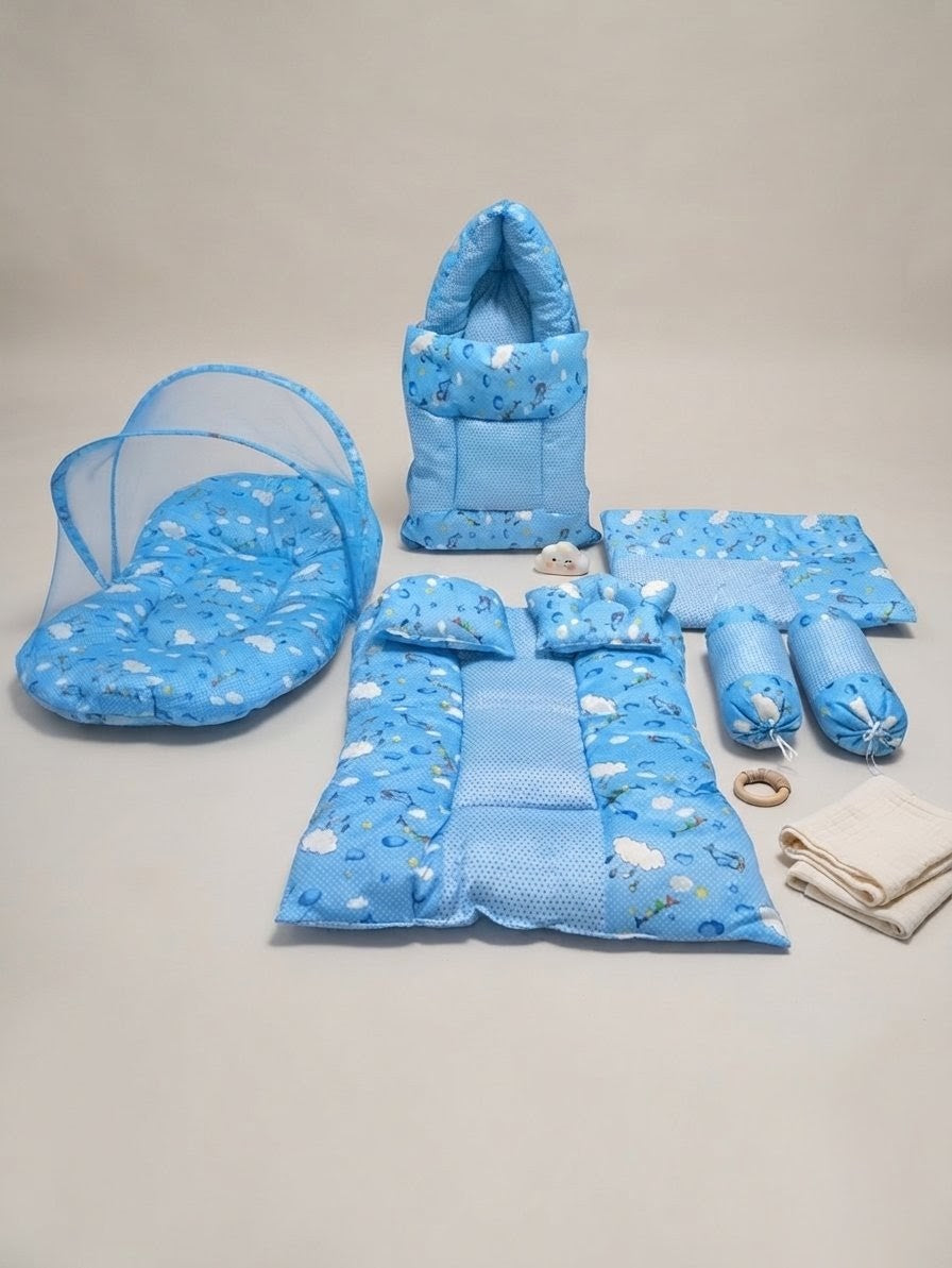 Blue Heaven Cloud Baby Bed ( 8 Pieces )