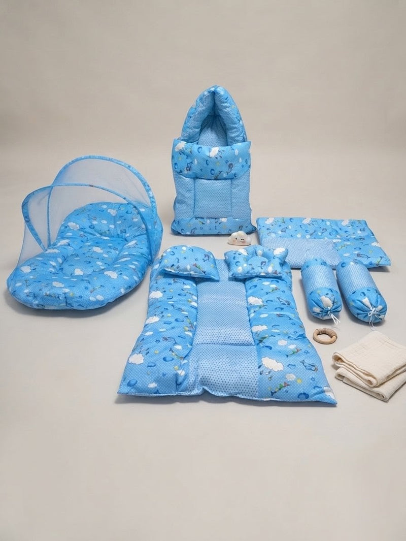 Blue Heaven Cloud Baby Bed ( 8 Pieces )