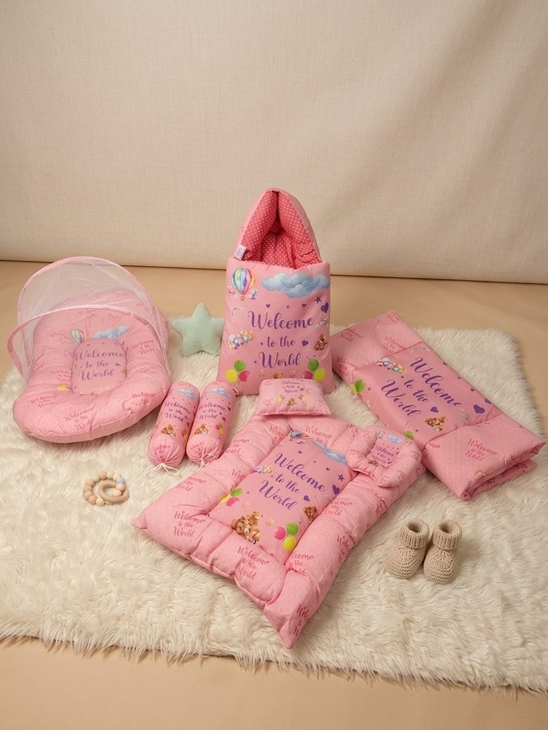 Welcome to the World Pink Baby Bed