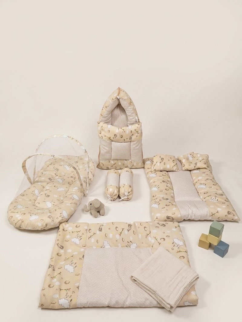 Cute Beige Cloud Baby Bedding Set (8 Pieces)