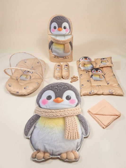 Penguin Dreams Velvet 8-Piece Baby Bedding Set