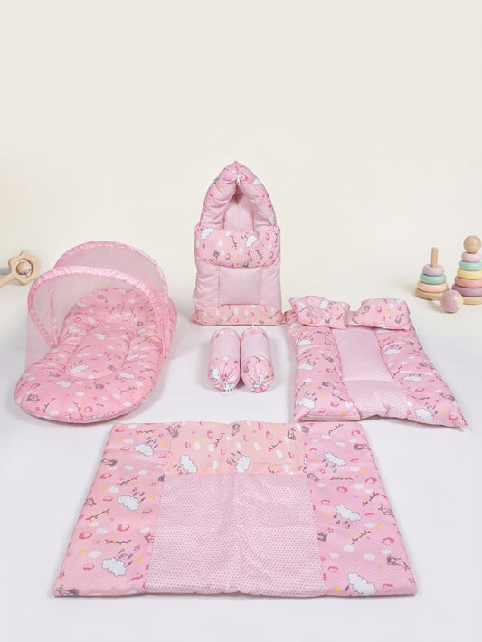 Cloud Rust Pink Baby Bedding Set (8 Pieces)
